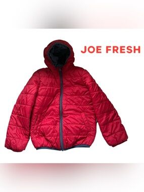 RED PUFFER JACKET KIDS UNISEX FALL COAT